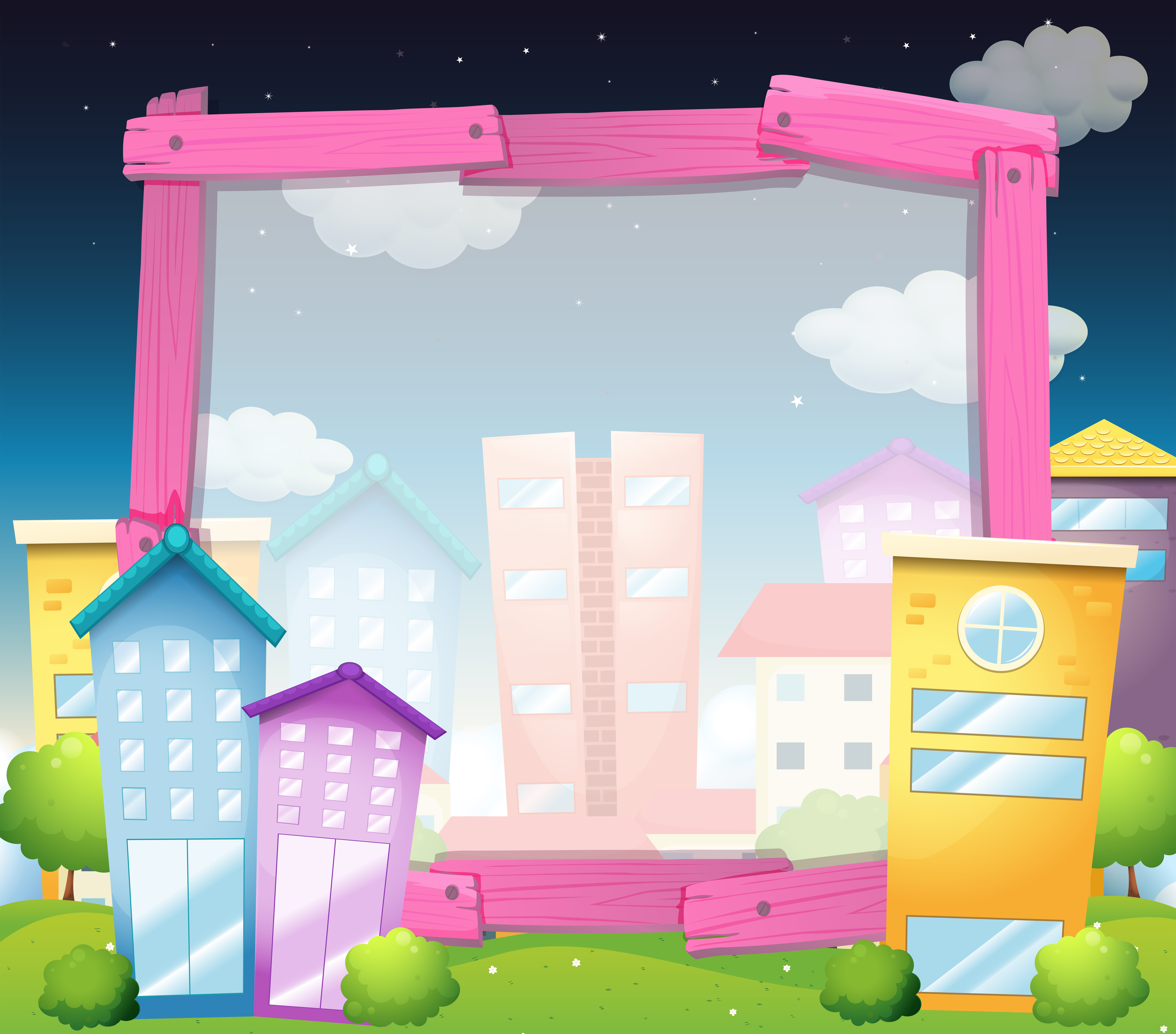 Download Border design with buildings and houses - Download Free ...