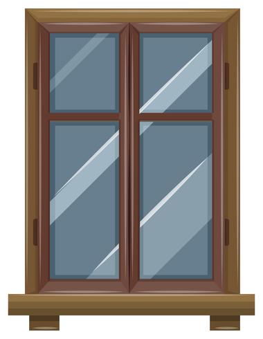 Window with wooden frame vector