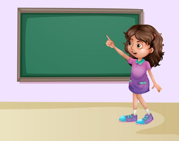 Girl in classroom vector