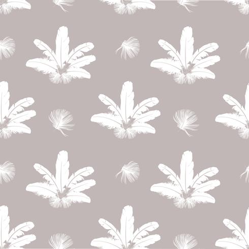 Feather pattern. White feathers on gray background. natural pillow seamless texture. vector