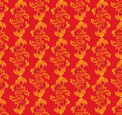 Floral seamless pattern. Ornamental flowers in russian style vector