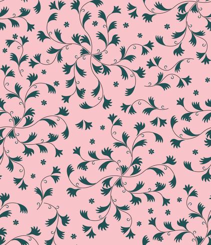 Abstract floral pattern. Leaves swirl seamless backdrop vector