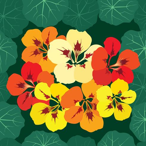 Abstract floral tile pattern. Garden flower background vector