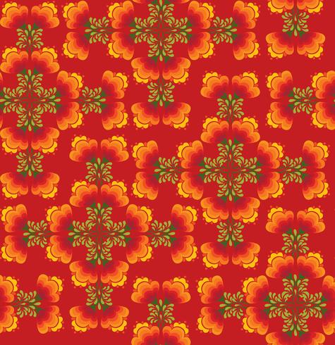 Patrón floral sin fisuras Flores ornamentales en estilo ruso. vector