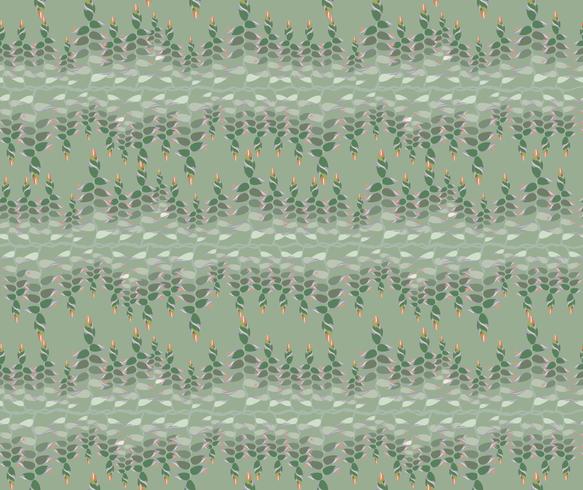 seamless pattern with snake floral motif on background vector