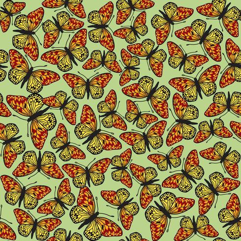 Mariposa de patrones sin fisuras. Fondo de vida silvestre de vacaciones de verano. vector