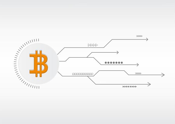 Resumen tecnología de bitcoin crypto moneda blockchain tecnología fondo ilustración vector