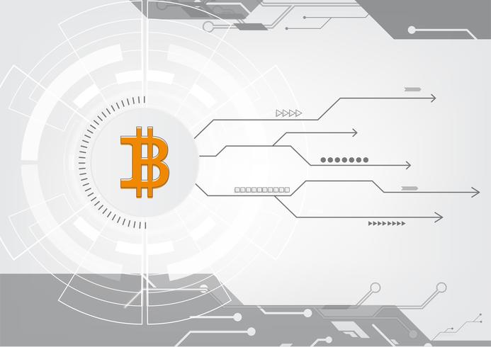 Resumen tecnología de bitcoin crypto moneda blockchain tecnología fondo ilustración vector