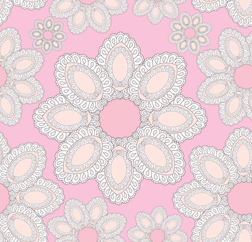 Abstract floral ethnic pattern. Geometric floral ornament.  vector