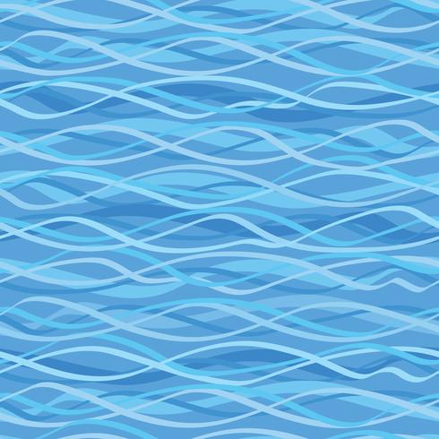 Ocean wave seamless pattern. Wavy marine water background. vector