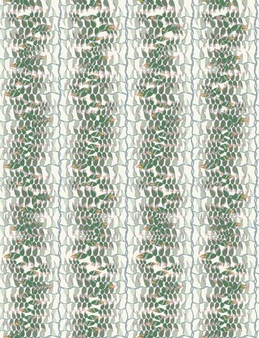 seamless pattern with snake floral motif on background vector