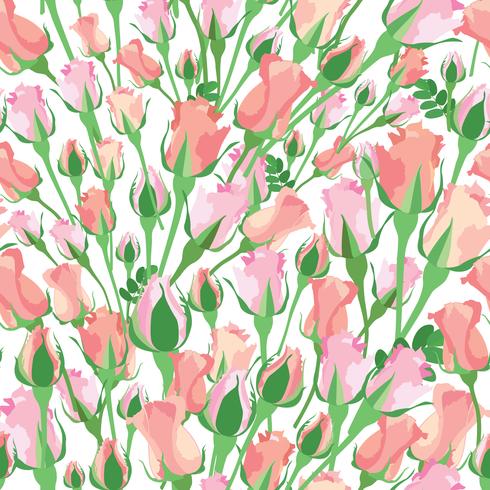 Abstract floral tile pattern. Garden flower background vector