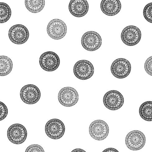 Abstract geometric pattern. Floral circle oriental ethnic background. vector