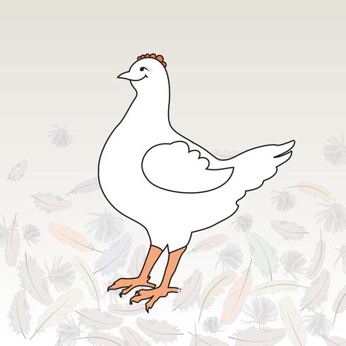 farm bird happy hen illustration. Livestock icon vector