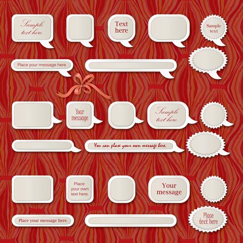 Speech bubble set. Chat icon. Paper sheet for note frame elements vector