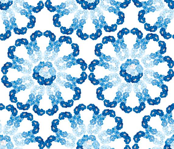 Abstract floral tile pattern. Garden flower background vector