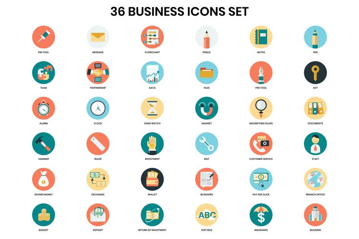 Iconos de negocios establecidos para el negocio vector