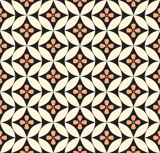 Abstract floral ornament. Geometric line seamless pattern vector