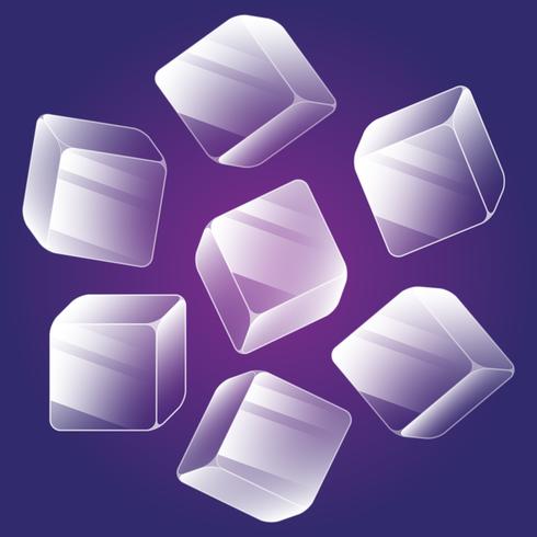 Ice Cube Icons Isometric Element Set vector