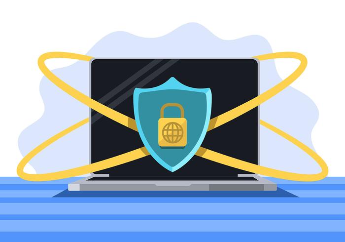 Cyber Security and Laptop vector