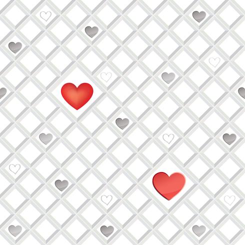 Love heart seamless pattern Valentine day holiday geometric ornament vector