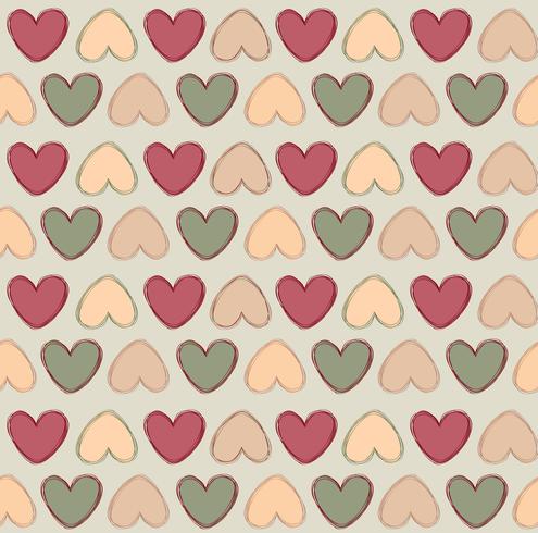 Love heart doodle seamless pattern Valentine day holiday tile ornament vector