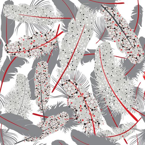 Fondo transparente de la pluma. Patrón de elemento de ala de aves silvestres vector