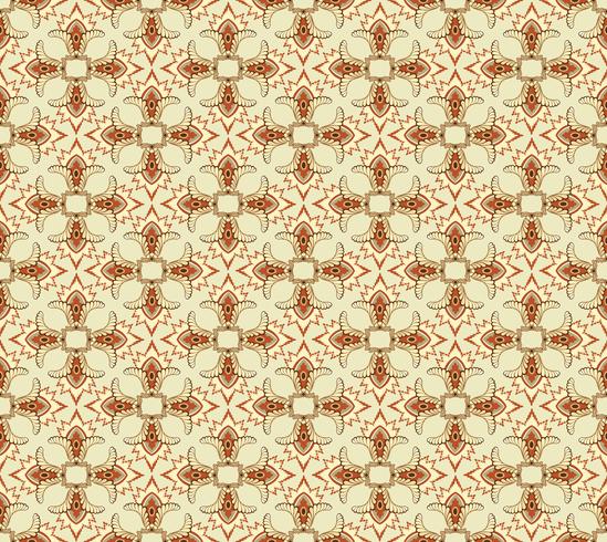 Seamless mosaic pattern Abstract floral ornament Oriental fabric texture vector