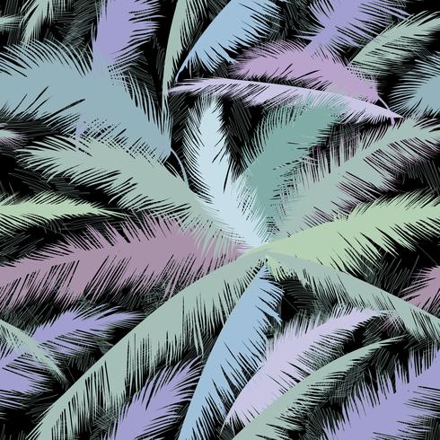 Floral pattern palm tree leaves. Nature spring textured background. vector