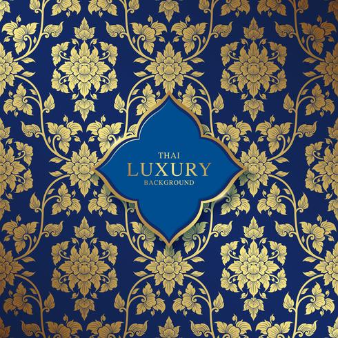 Thai art luxury temple, background pattern decoration for printing, flyers, poster, web, banner, brochure and card vector illustration