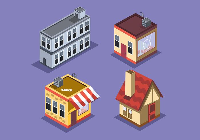 Isometric House on Light-Colored Background vector