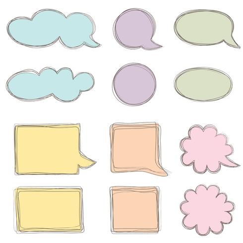 Speech bubble set. Chat icon. Paper sheet for note frame elements vector