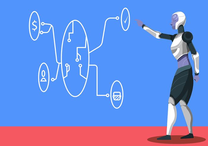 Artificial Intelligence with Robot vector