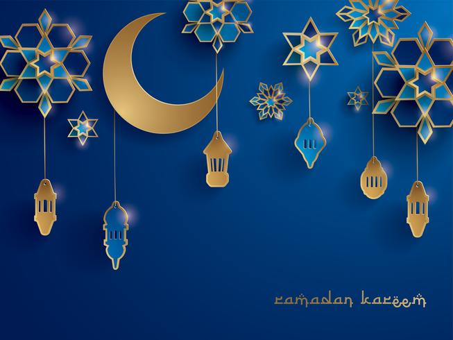 Paper graphic of Islamic decoration vector