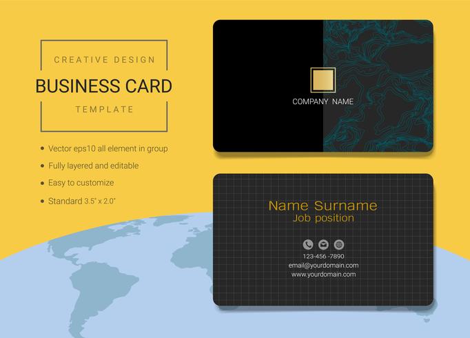 Creative business name card design template. vector