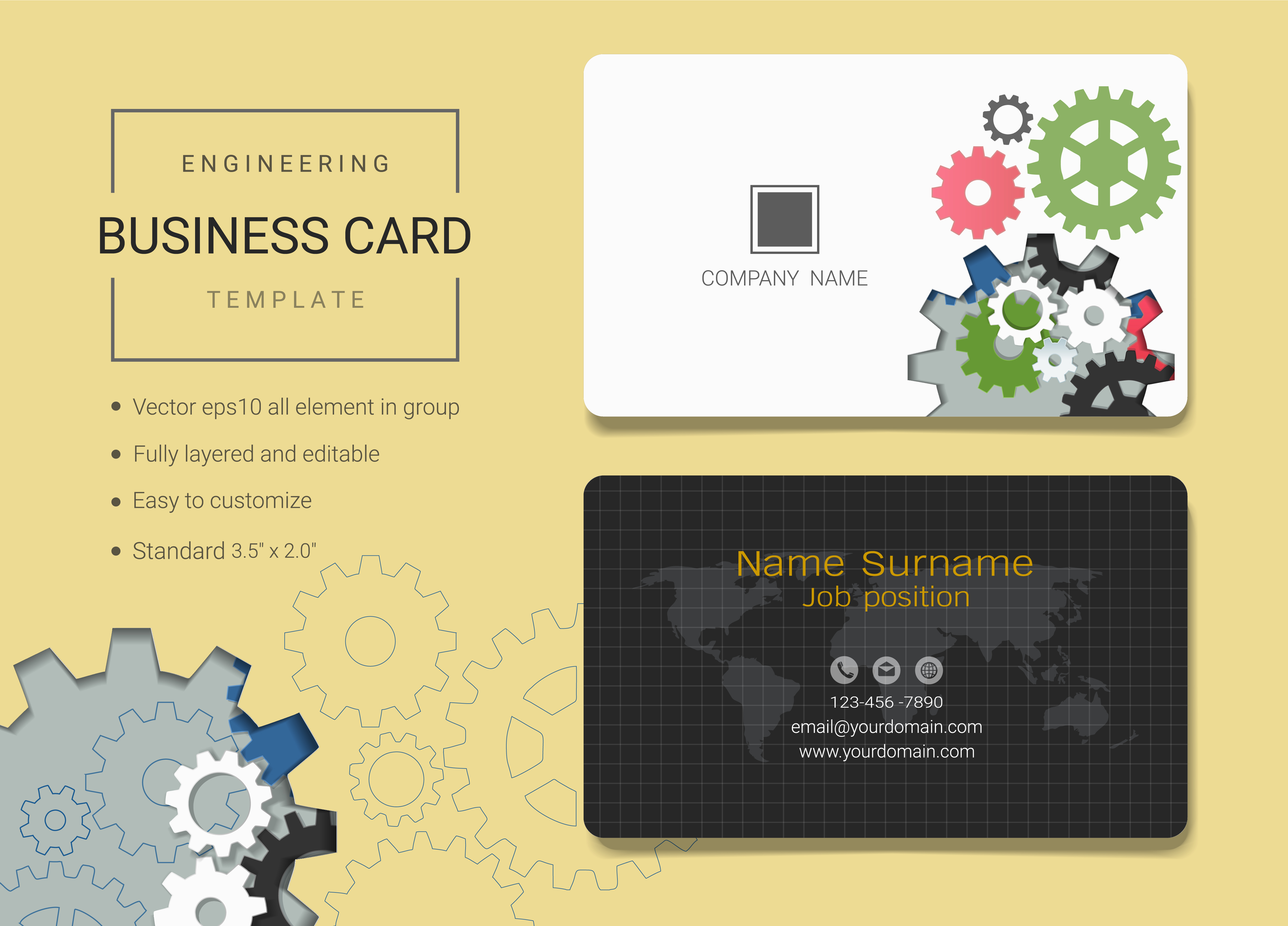 engineering business name card design template download