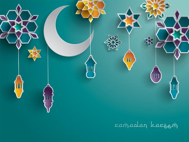 Paper graphic of Islamic decoration vector