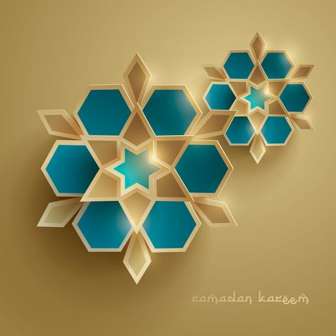 Paper graphic of islamic geometric art vector