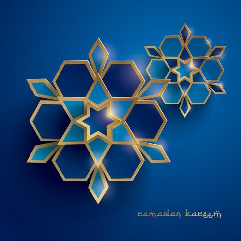 Paper graphic of islamic geometric art vector