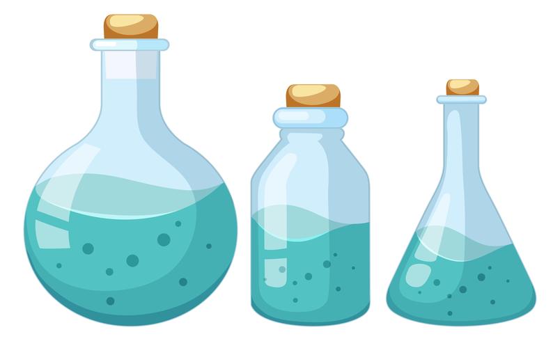 Conjunto de muestra de químico liquido. vector