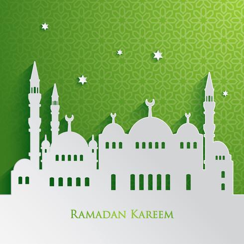 Paper graphic of islamic mosque vector