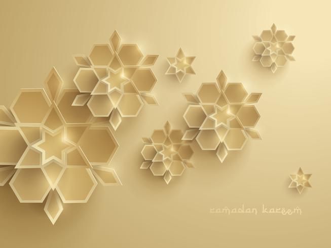 Paper graphic of islamic geometric art vector