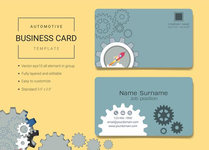 Automotive business name card design template. vector