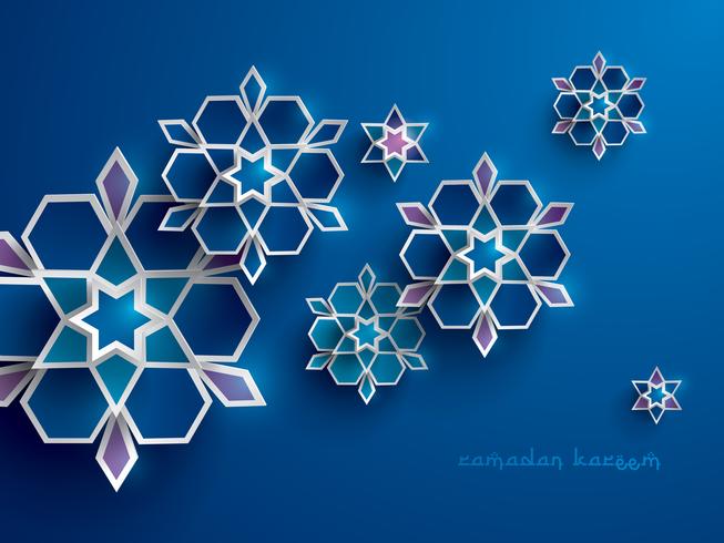 Paper graphic of islamic geometric art vector