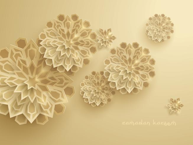 Paper graphic of islamic geometric art vector