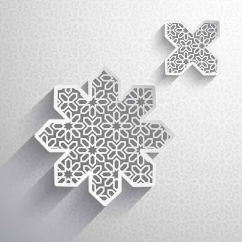 Paper graphic of Islamic design element vector