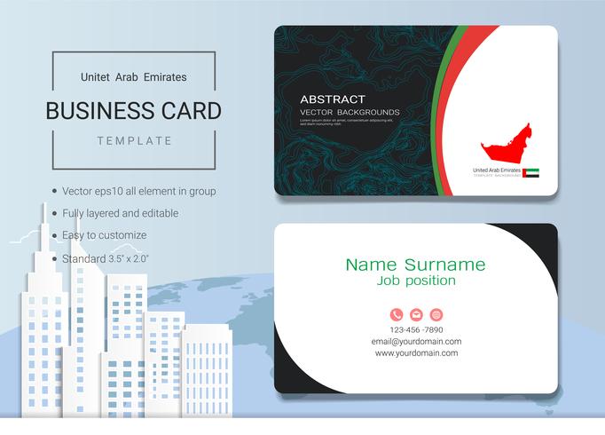 UAE Abstract business name card design template. vector