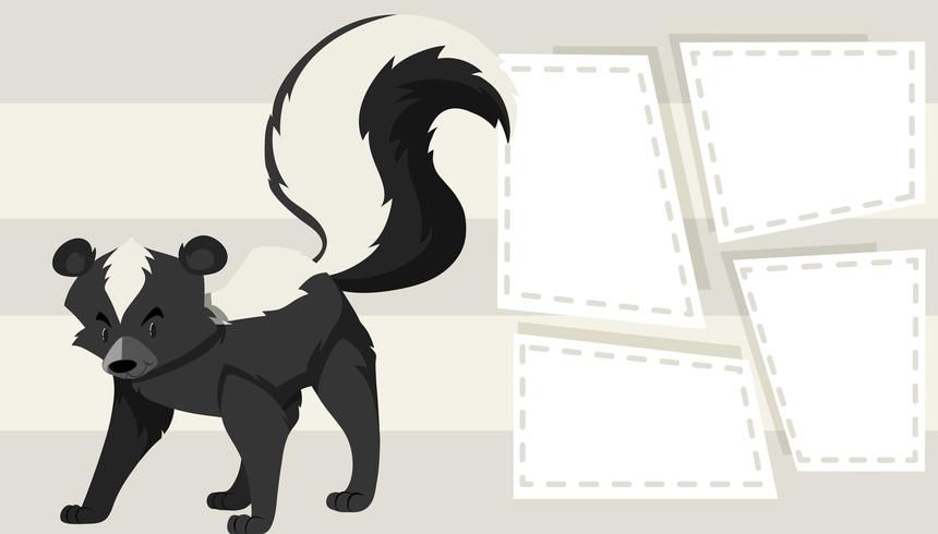 Skunk on note template vector