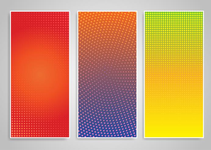 Halftone dot banner designs vector