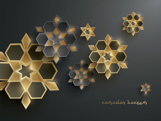 Paper graphic of islamic geometric art vector